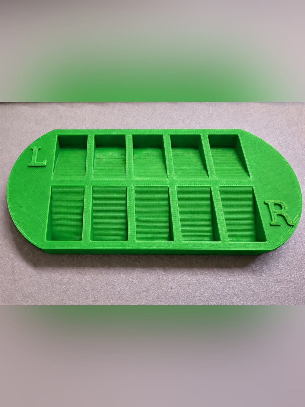 Green Nail Accessory Organizer Tray for Left/Right Sorting